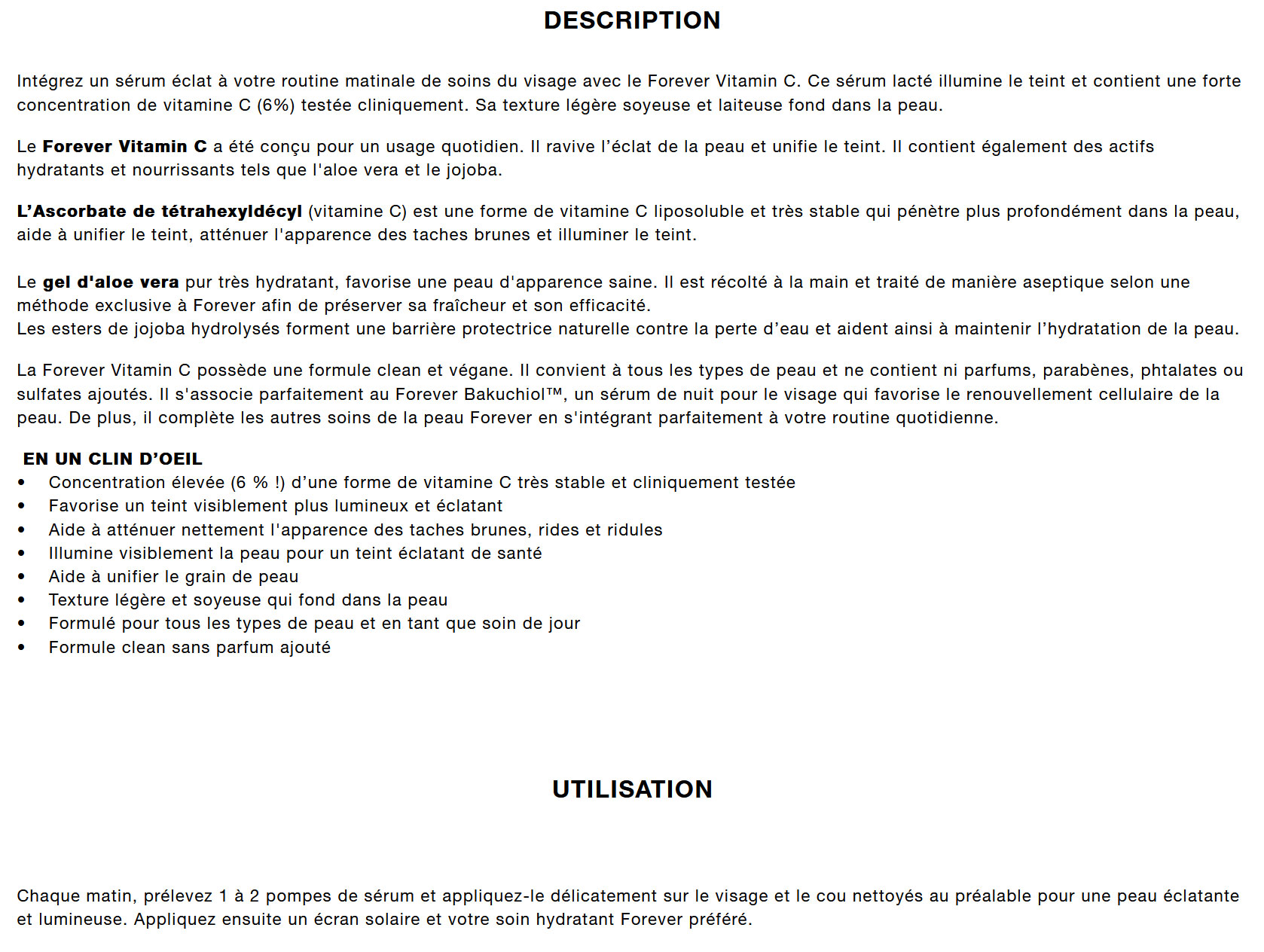 forever vitamin C Info